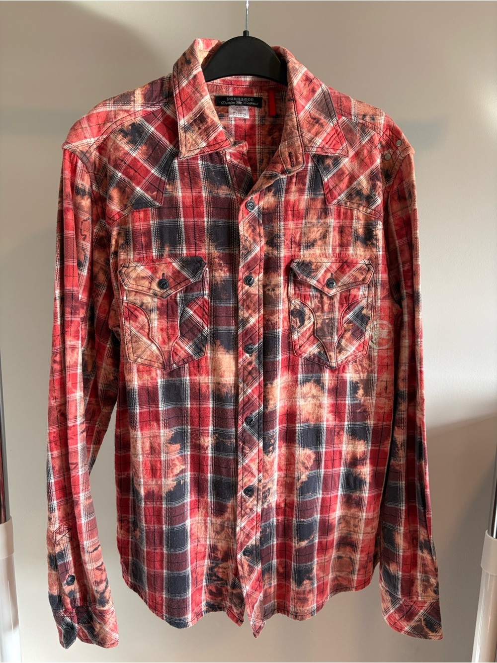 Y2K Red and Black Plaid Button-Down Shirt